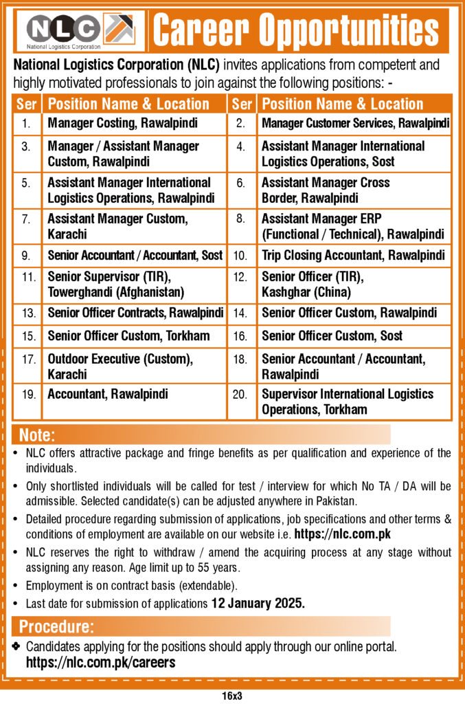 NLC Career Opportunities 2025 - Apply Now