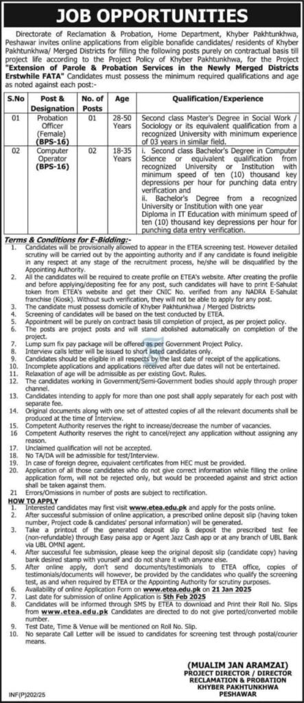 Khyber Pakhtunkhwa Government Jobs