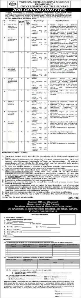 Tourism Archaeology and Museum Department jobs 2025