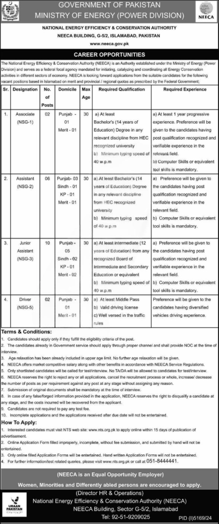 Apply for NEECA Jobs 2025 in Islamabad