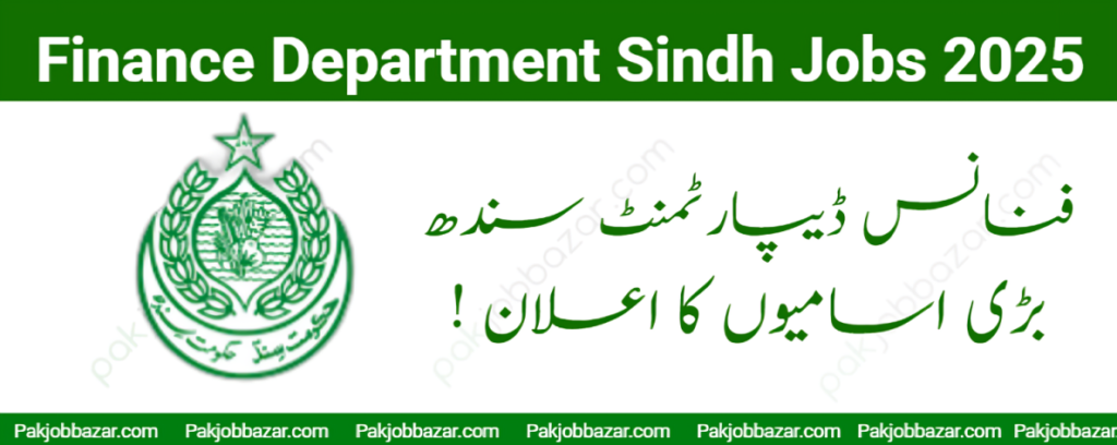 Finance Department Sindh Jobs 2025 – Apply Now