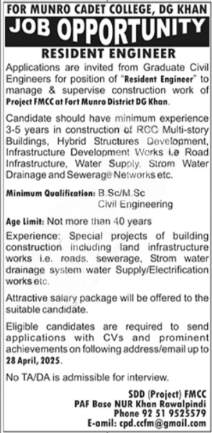 Civil Engineer supervising construction site – Fort Munro Project
