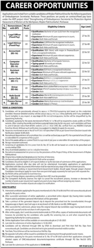 Provincial Ombudsman KPK Jobs 2025 Advertisement

