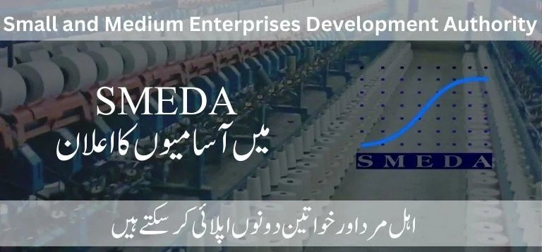 SMEDA Jobs 2025 advertisement for Lahore, Karachi, and Peshawar