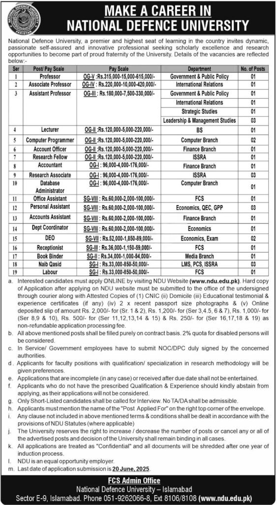National Defence University ADVERTISEMENT