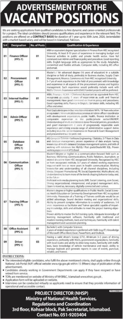 PO Box 1604 GPO Islamabad Jobs Advertisement 2025