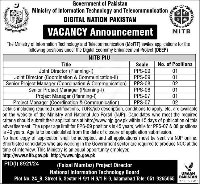 Ministry of IT & Telecommunication Digital Nation Jobs 2025