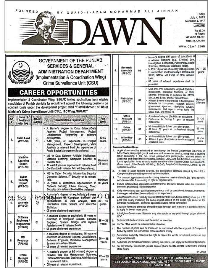 DB Resource Job Lahore 2025 – Apply Now