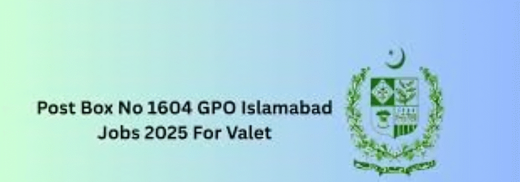 PO Box 1604 GPO Islamabad Job