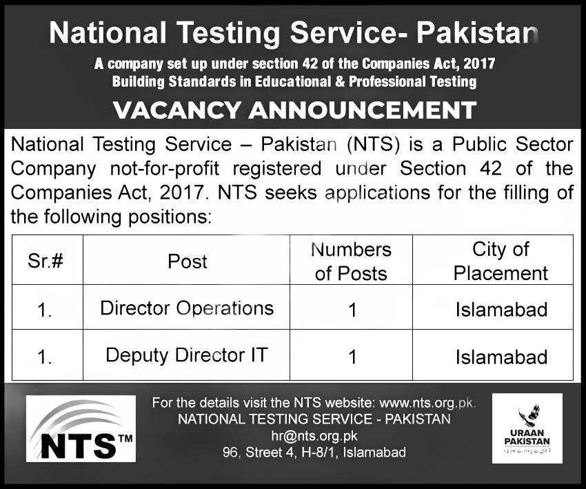 NTS Jobs 2025 Islamabad – Apply for Director & IT Positions Online