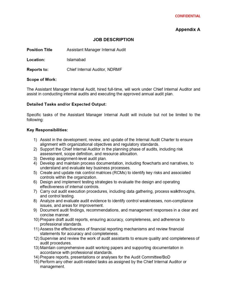 Official NDRMF Jobs 2025 Advertisement for Assistant Manager Internal Audit
