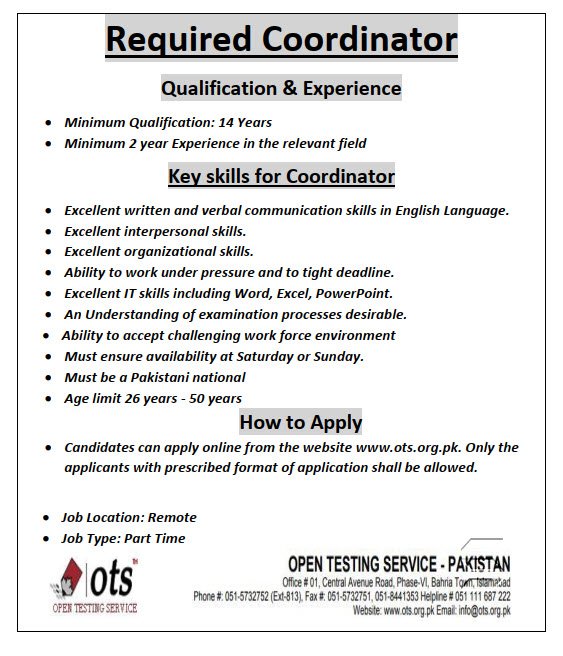 OTS Jobs 2025 – Apply for Invigilator and Coordinator Positions