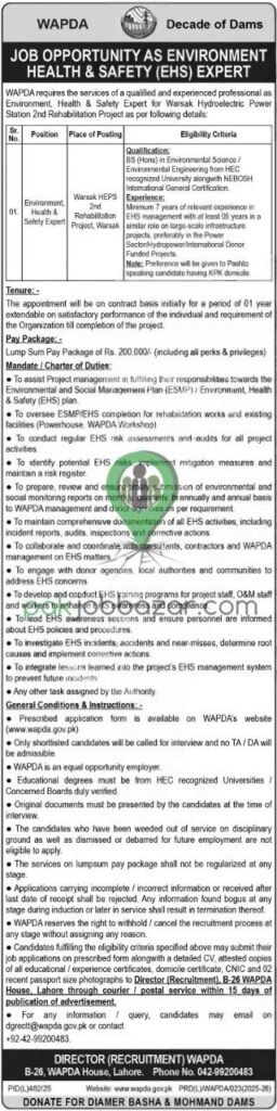 WAPDA Jobs 2025 advertisement