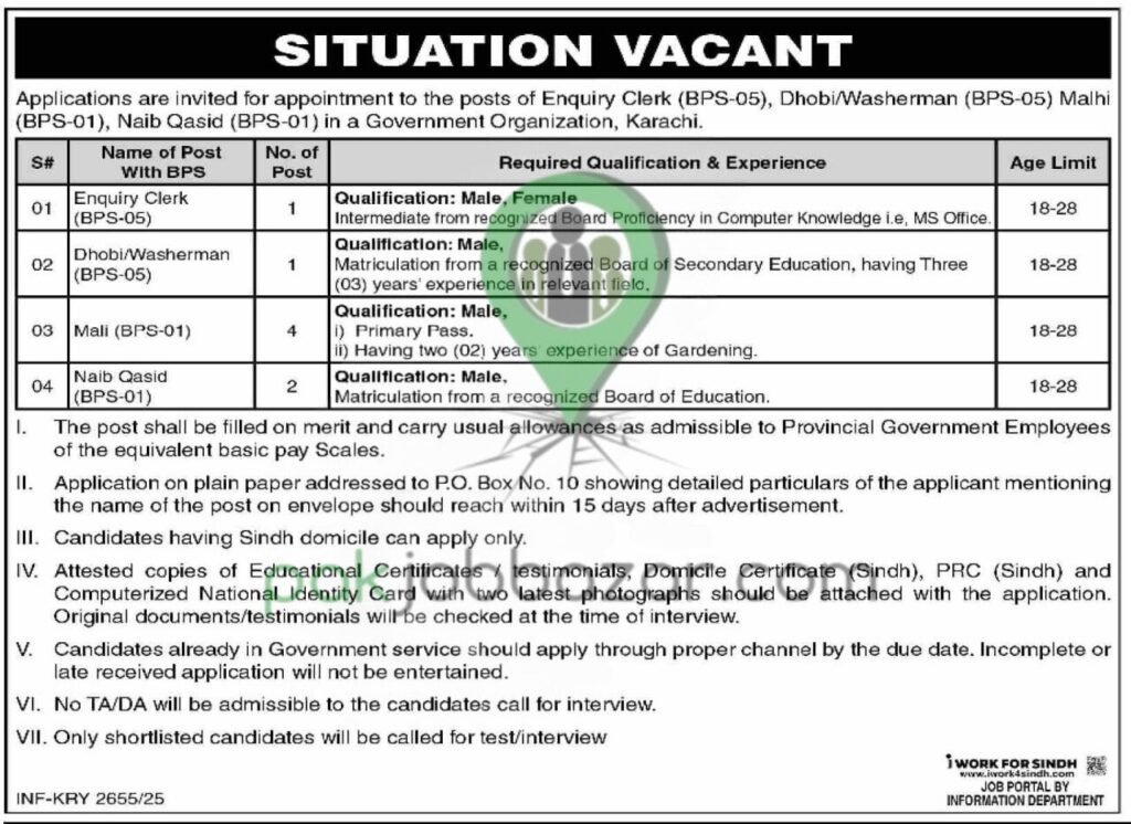 Korangi Fisheries Harbour Authority Karachi Office – Jobs 2025