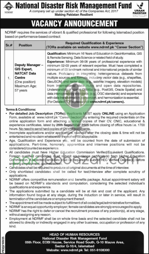 NDRMF Jobs advertisement