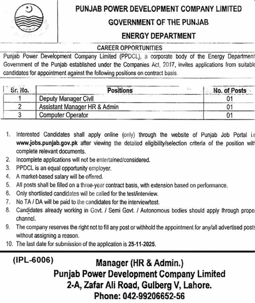 PPDCL Jobs ADVERTISEMENT