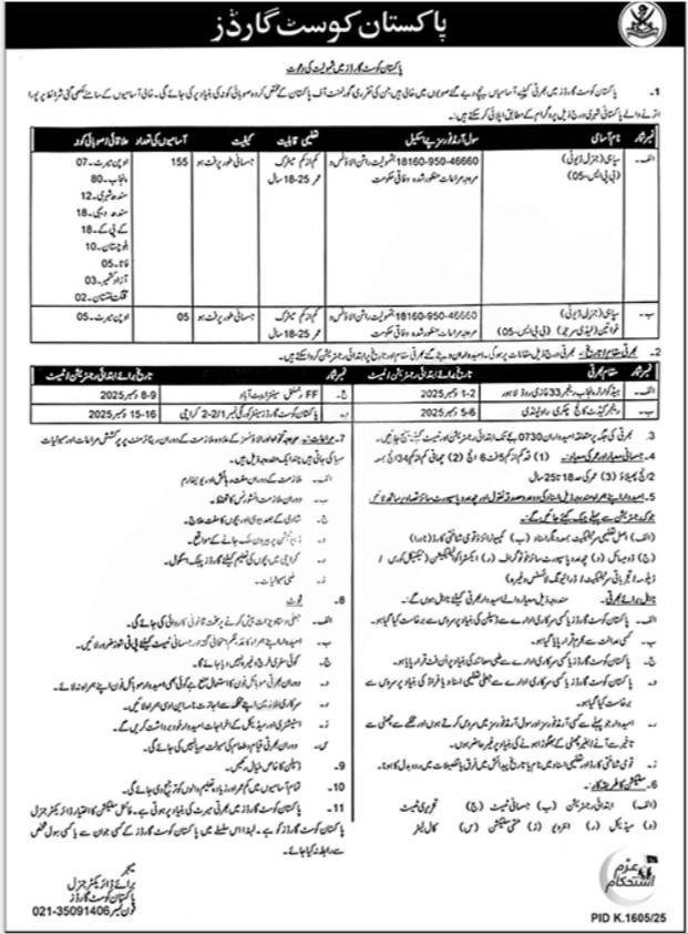 Pakistan Coast Guards Jobs 2025 – Apply Online for Latest Vacancies in Pakistan