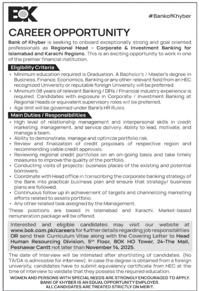 Bank of Khyber advertisement