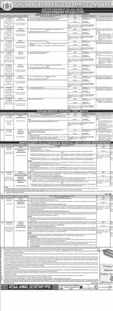 PPSC Jobs 2025 ESE Vacancies Punjab