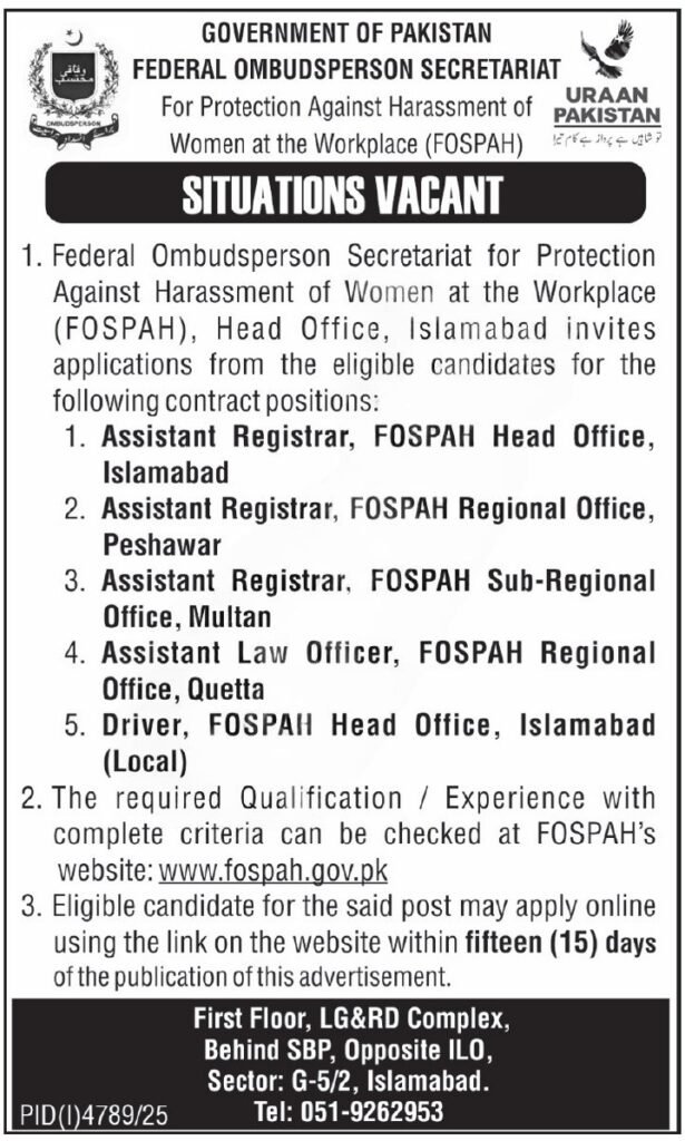 FOSPAH Jobs 2025advertise