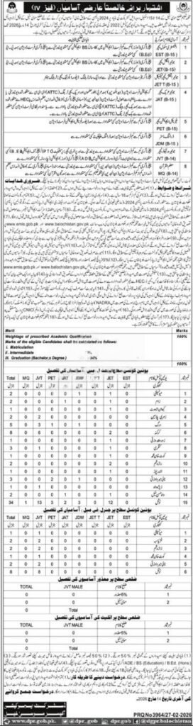Education Department Musakhel Jobs 2026 Advertisement