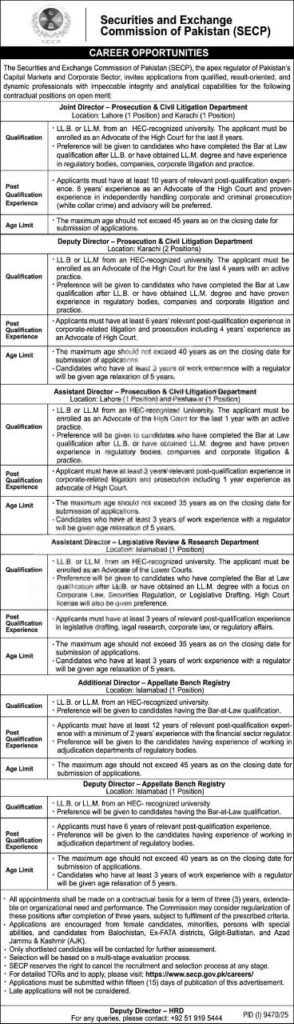SECP Jobs 2026 ADVERTISEMENT