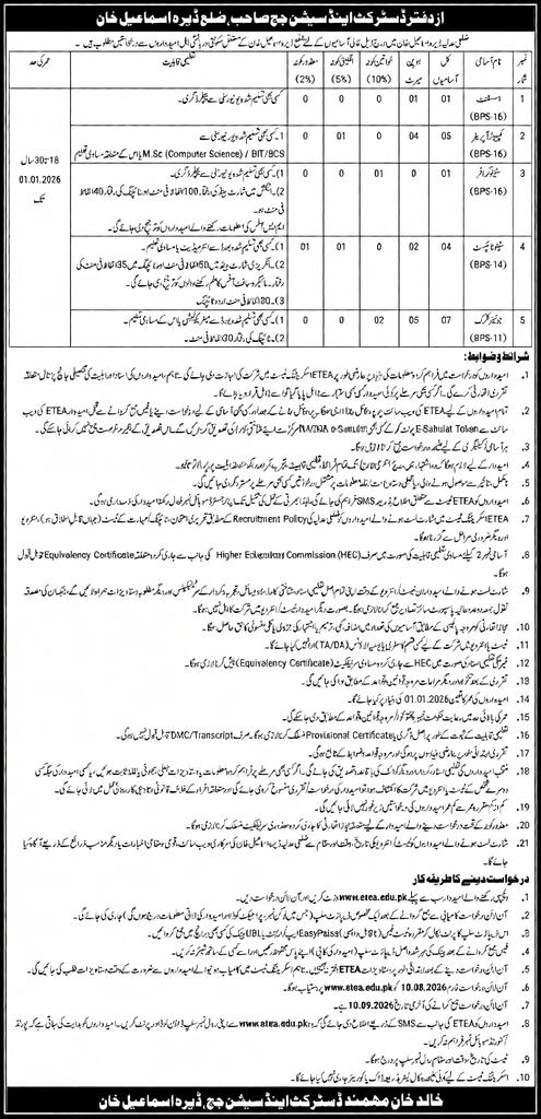District and Session Court Tharparkar Jobs 2026 advertisement