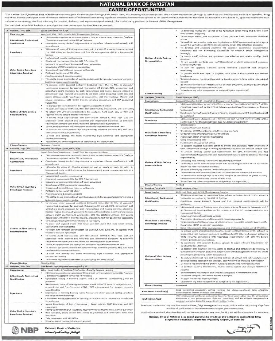NBP Jobs 2026 Advertisement