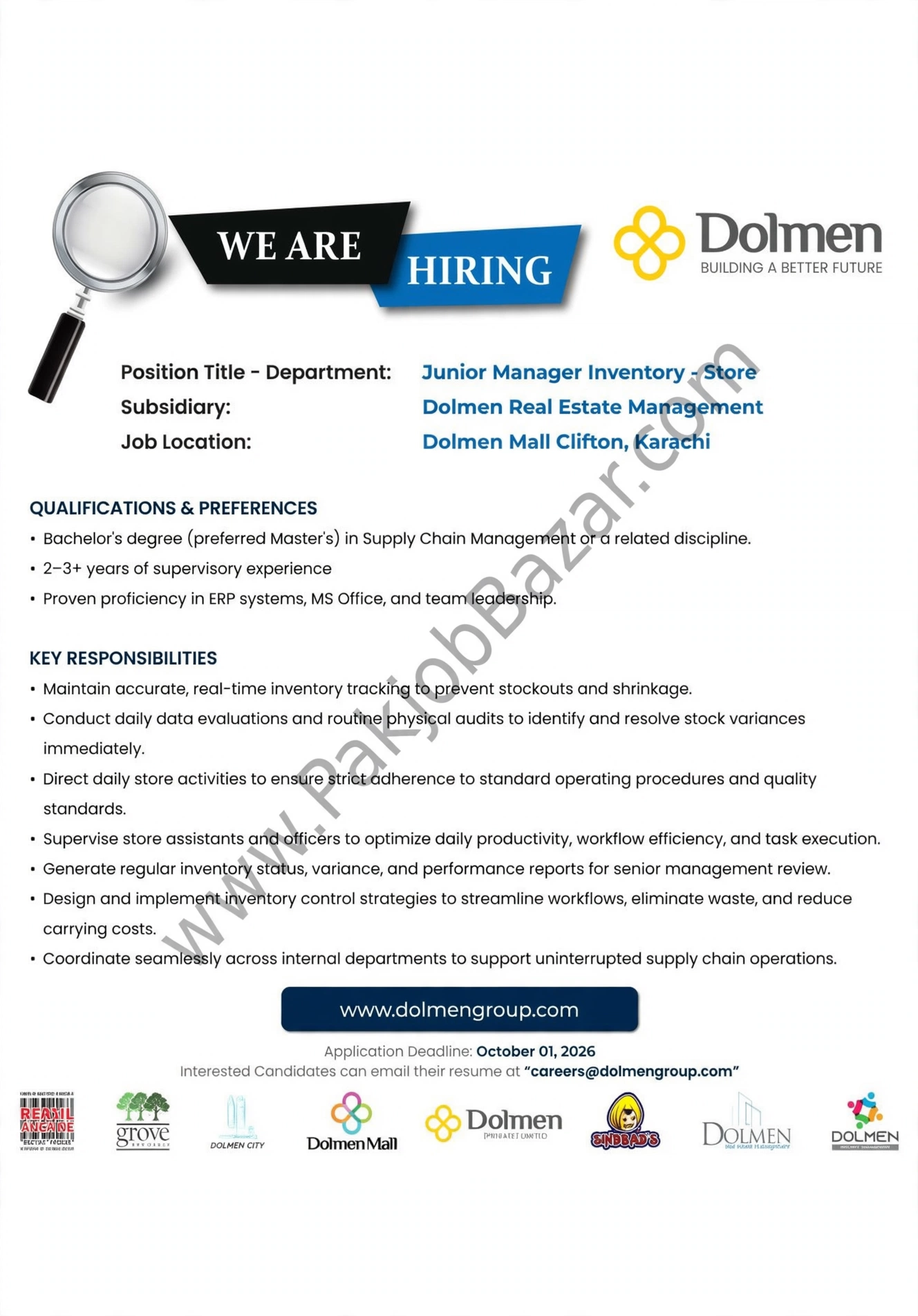 Dolmen Jobs 2026 advertisement