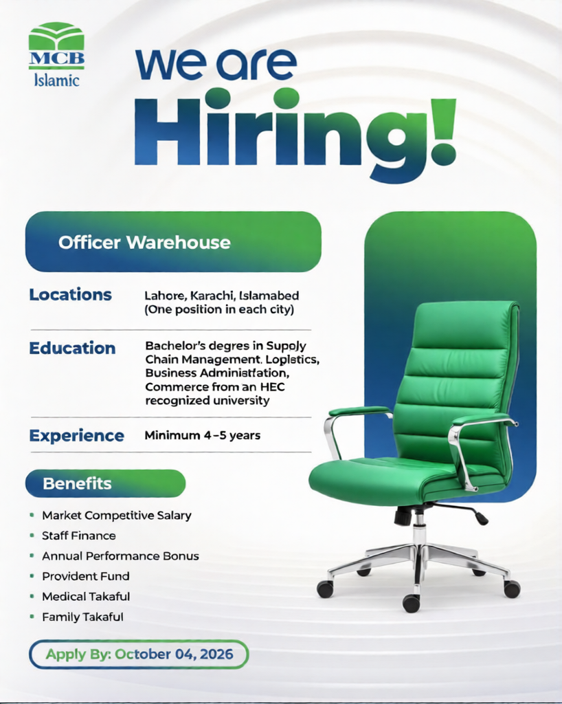 MCB Islamic Jobs advertisement