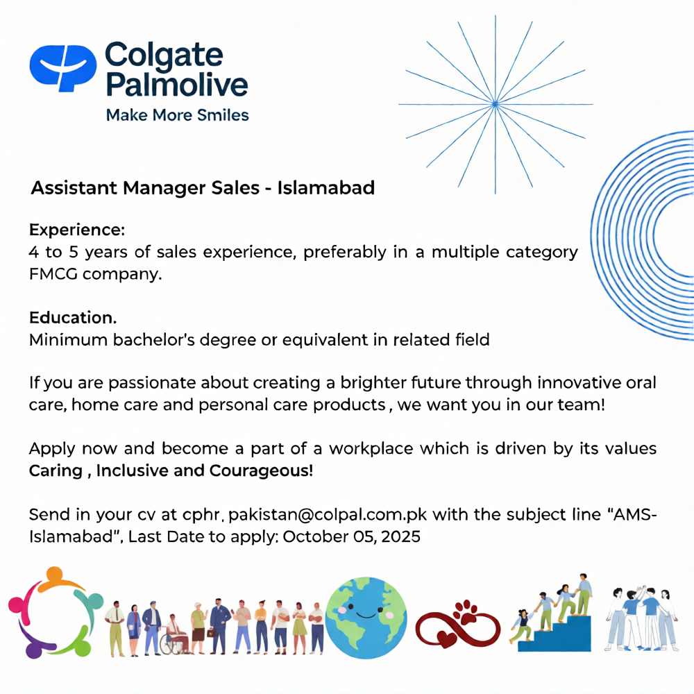 Colgate Palmolive Jobs advertisement 2