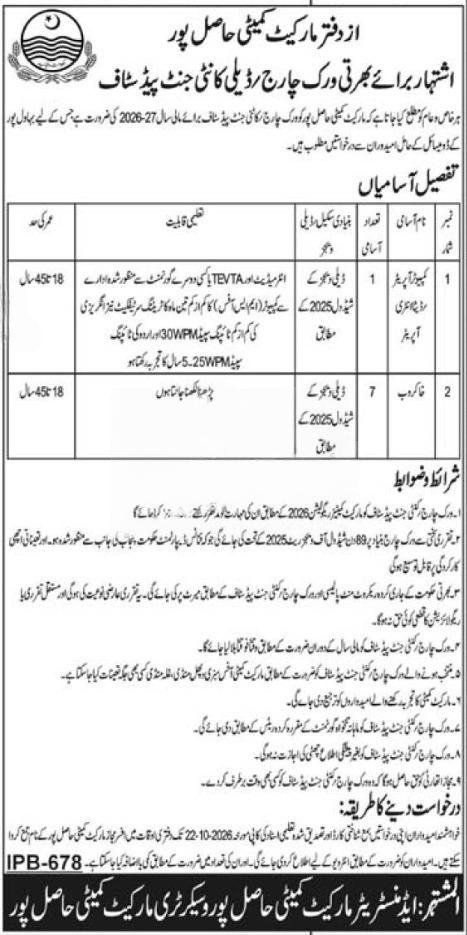 Hasilpur Jobs 2026 Advertisement