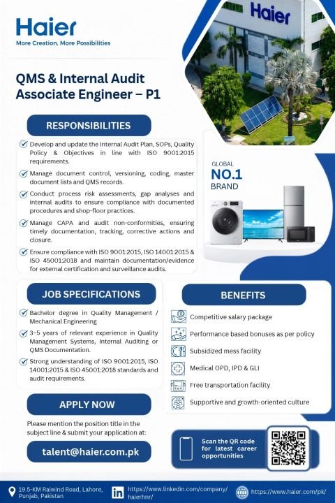 Haier Jobs 2026 Haier Jobs 2026 Advertisement