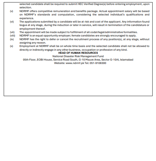 NDRMF Jobs 2026 Advertisement 2