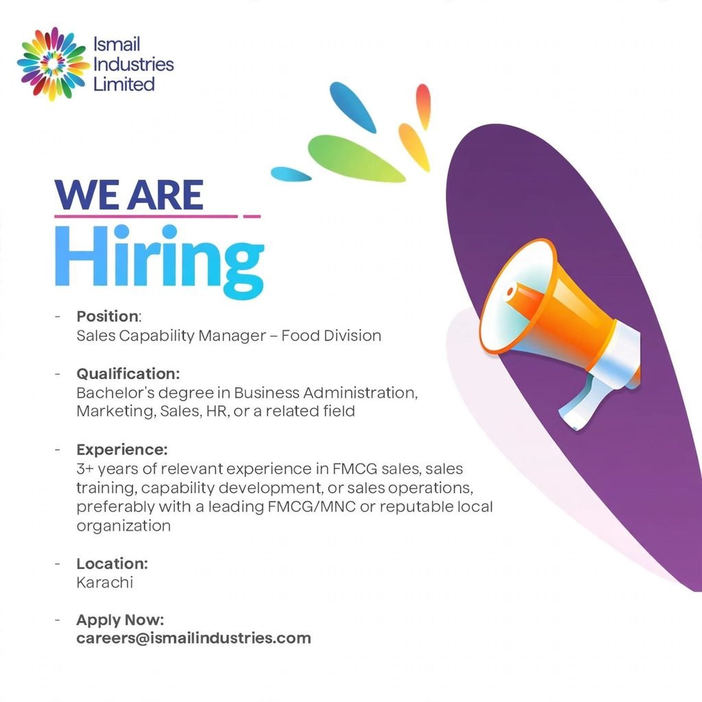 Ismail Industries Jobs Advertisement