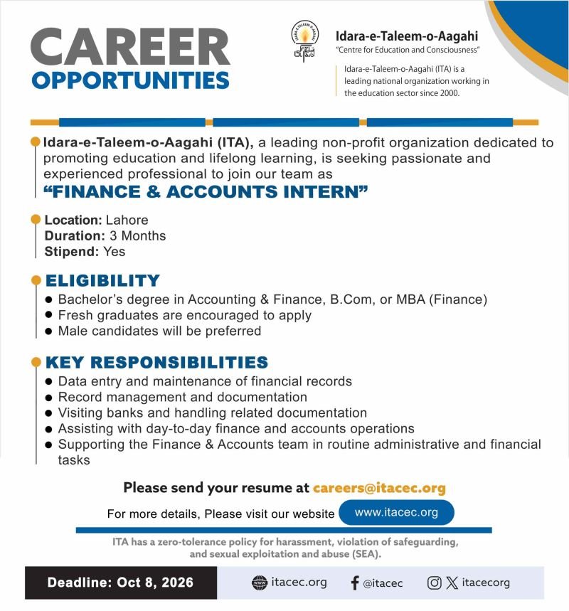 Idara-e-Taleem-o-Aagahi Jobs Advertisement