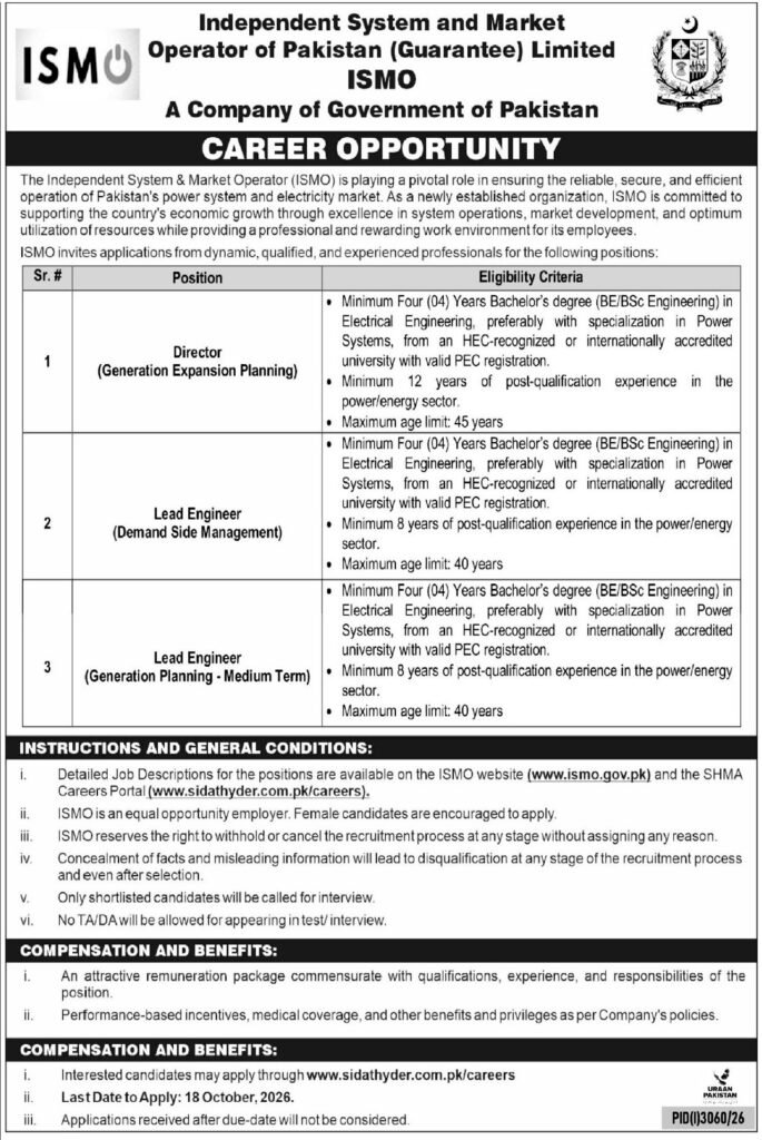 ISMO Jobs 2026 Advertisement